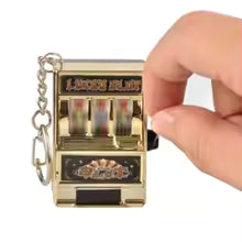 Fruit Slot Machine Keychain Lucky Charm Jackpot Keychains Mini Casino Pendant Bag Charm Novelty Gifts for Kids Adults